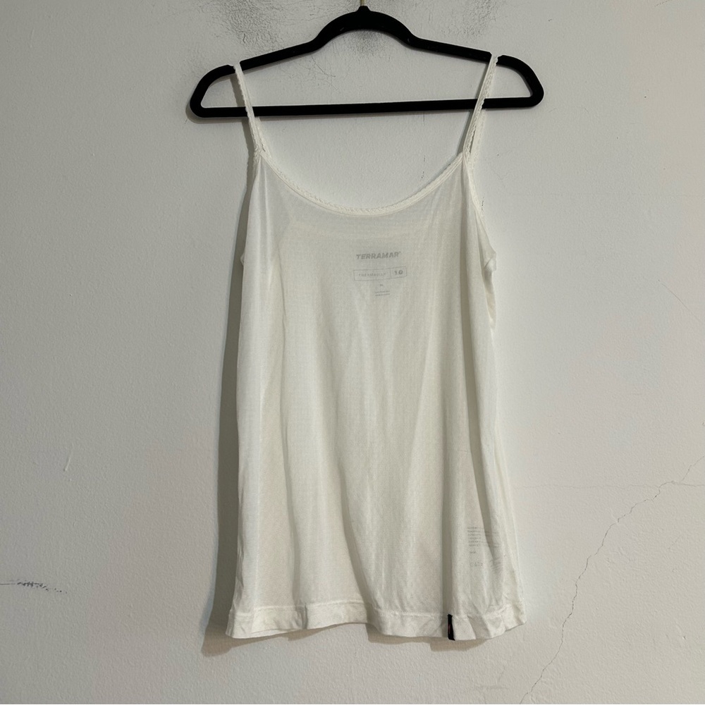 Terramar 1.0 Thermasilk Pointelle Camisole Base Layer White Medium Silk Natural